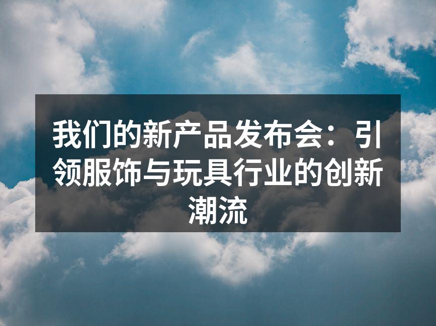 我们的新产品发布会：引领服饰与玩具行业的