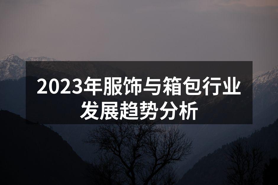 2023年服饰行业发展趋势图